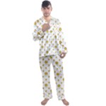 Uruguay Symbol Motif Pattern Men s Long Sleeve Satin Pajamas Set