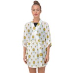 Uruguay Symbol Motif Pattern Half Sleeve Chiffon Kimono