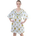 Uruguay Symbol Motif Pattern Boho Button Up Dress