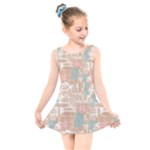 Off White Minimal Art Kids  Skater Dress Swimsuit