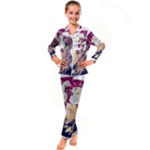 Flower Girl Kid s Satin Long Sleeve Pajamas Set