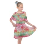 Colorful Paints Kids  Shoulder Cutout Chiffon Dress