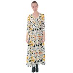 Abstract Seamless Pattern Button Up Maxi Dress