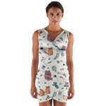 Funny Cats Wrap Front Bodycon Dress