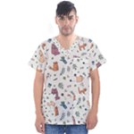 Funny Cats Men s V-Neck Scrub Top