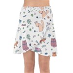 Funny Cats Wrap Front Skirt