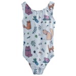 Funny Cats Kids  Cut-Out Back One Piece Swimsuit