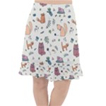 Funny Cats Fishtail Chiffon Skirt