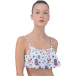 Funny Cats Frill Bikini Top