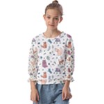 Funny Cats Kids  Cuff Sleeve Top