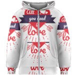 all you need is love Kids  Zipper Hoodie Without Drawstring