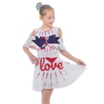 all you need is love Kids  Shoulder Cutout Chiffon Dress