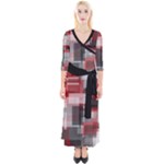 Abstract tiles, mixed color paint splashes, altered Quarter Sleeve Wrap Maxi Dress