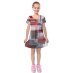 Abstract tiles, mixed color paint splashes, altered Kids  Short Sleeve Velvet Dress