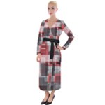 Abstract tiles, mixed color paint splashes, altered Velvet Maxi Wrap Dress