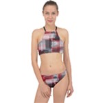 Abstract tiles, mixed color paint splashes, altered Racer Front Bikini Set