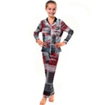 Abstract tiles, mixed color paint splashes, altered Kid s Satin Long Sleeve Pajamas Set