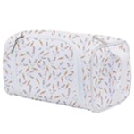 Cute Bunnies and carrots pattern, light colored theme Toiletries Pouch