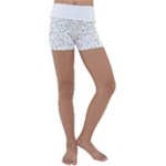 Cute Bunnies and carrots pattern, light colored theme Kids  Lightweight Velour Yoga Shorts