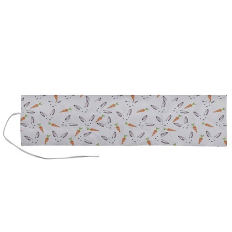 Cute Bunnies and carrots pattern, light colored theme Roll Up Canvas Pencil Holder (L) from ArtsNow.com