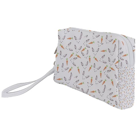 Cute Bunnies and carrots pattern, light colored theme Wristlet Pouch Bag (Small) from ArtsNow.com