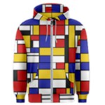 Stripes And Colors Textile Pattern Retro Men s Zipper Hoodie