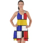 Stripes And Colors Textile Pattern Retro Show Some Back Chiffon Dress