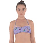 Japanese Ramen Sushi Noodles Rice Bowl Food Pattern Halter Bandeau Bikini Top