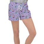 Japanese Ramen Sushi Noodles Rice Bowl Food Pattern Velour Lounge Shorts