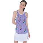 Japanese Ramen Sushi Noodles Rice Bowl Food Pattern Racer Back Mesh Tank Top