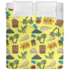Tropical Island Tiki Parrots, Mask And Palm Trees Duvet Cover Double Side (California King Size) from ArtsNow.com