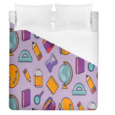 Back To School And Schools Out Kids Pattern Duvet Cover (Queen Size) from ArtsNow.com