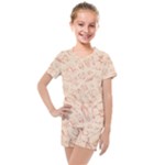 Thanksgiving Flowers And Gifts Pattern Kids  Mesh Tee and Shorts Set