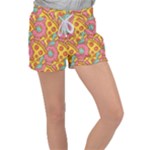Fast Food Pizza And Donut Pattern Velour Lounge Shorts