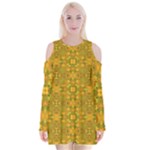 Togo (3) Velvet Long Sleeve Shoulder Cutout Dress