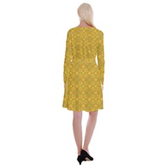 Long Sleeve Velvet Front Wrap Dress 