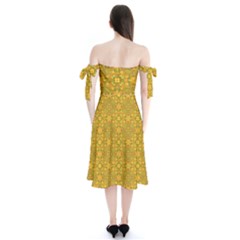 Shoulder Tie Bardot Midi Dress 