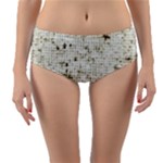 Geometric Abstract Sufrace Print Reversible Mid-Waist Bikini Bottoms