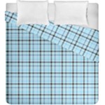 Sky blue tartan plaid pattern, with black lines Duvet Cover Double Side (King Size)