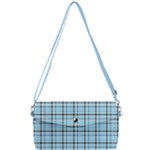 Sky blue tartan plaid pattern, with black lines Removable Strap Clutch Bag