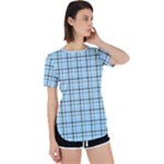 Sky blue tartan plaid pattern, with black lines Perpetual Short Sleeve T-Shirt