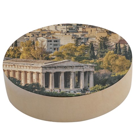 Athens Aerial View Landscape Photo Wooden Bottle Opener (Round) from ArtsNow.com
