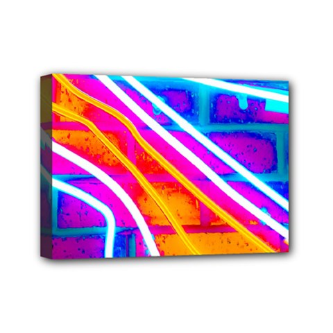 Pop Art Neon Wall Mini Canvas 7  x 5  (Stretched) from ArtsNow.com