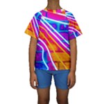 Pop Art Neon Wall Kids  Short Sleeve Swimwear