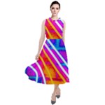 Pop Art Neon Wall Round Neck Boho Dress