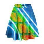 Pop Art Neon Wall High Waist Skirt