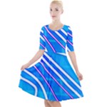 Pop Art Neon Wall Quarter Sleeve A-Line Dress