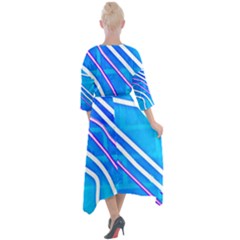 Quarter Sleeve Wrap Front Maxi Dress 