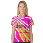 Pop Art Neon Wall V-Neck Sport Mesh Tee