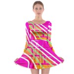 Pop Art Neon Wall Long Sleeve Skater Dress